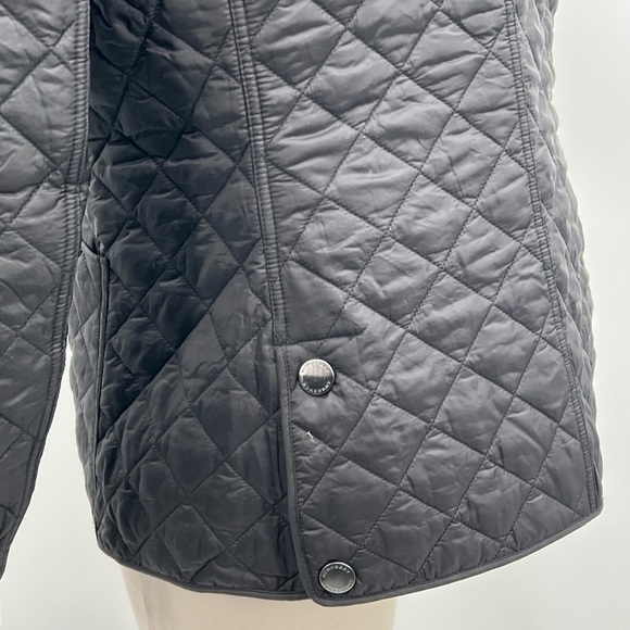 Burberry London England Women's Quilted Black Utility Nova Check Lined Jacket ~L - Picture 15 of 16
